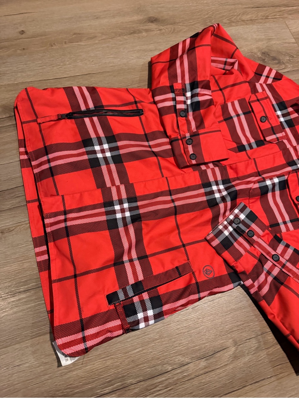 Volcom King 2L Shell Jacket Ski Snow Snowboard Winter NEW Zumiez Red Plaid Men’s - Picture 3 of 9